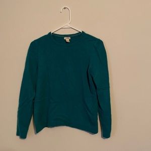 LL Bean teal cashmere sweater
